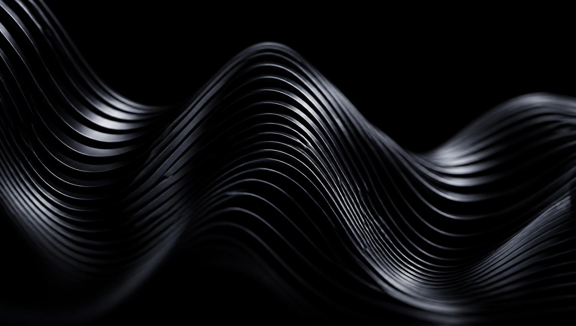 Abstract black sound wave surface